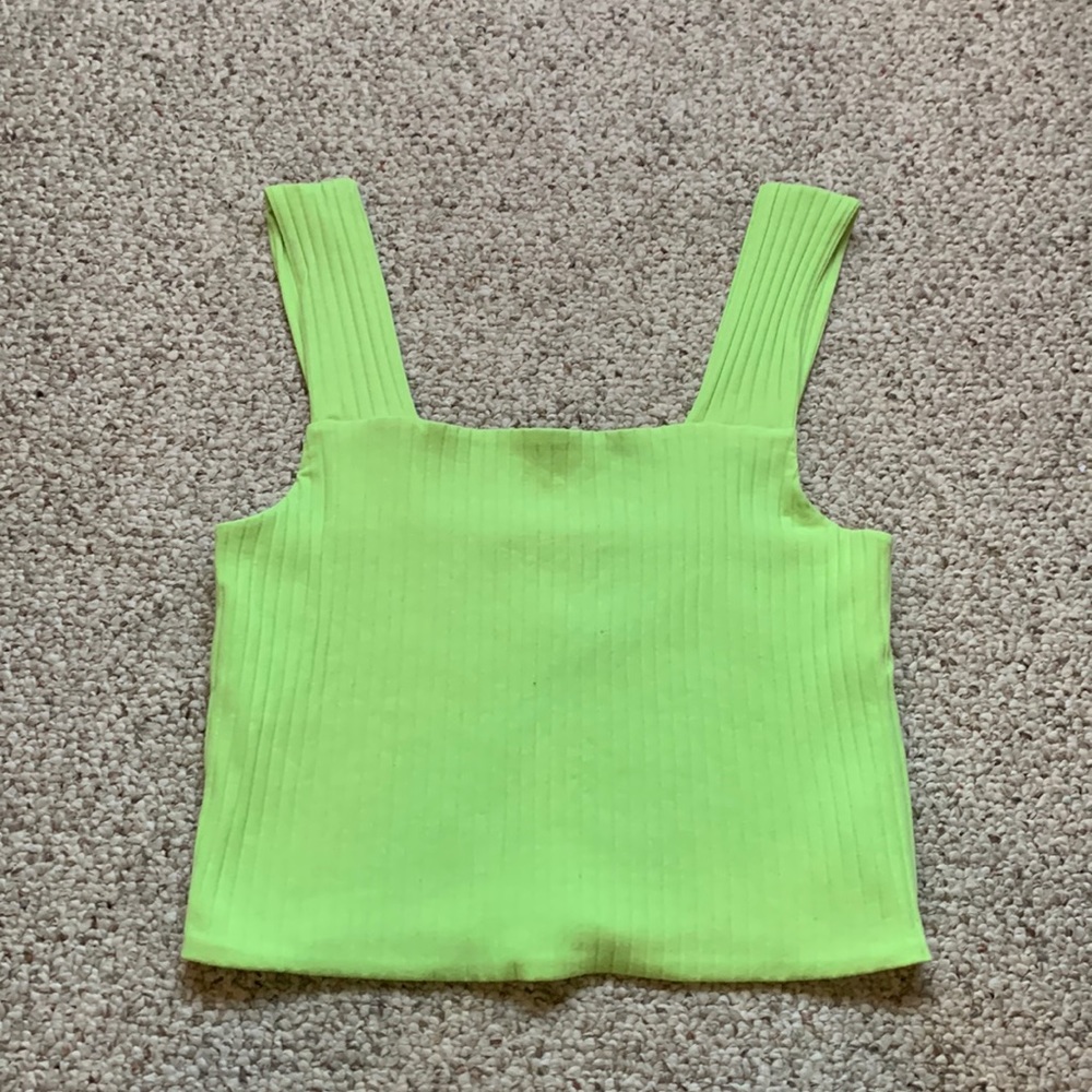 Bright green cropped top